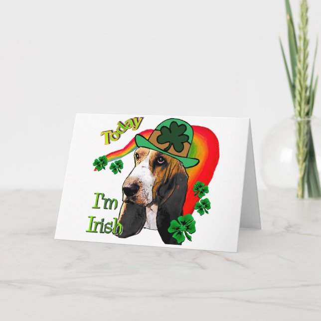 Dag för BassethundSt. Patricks Kort (Framsida)