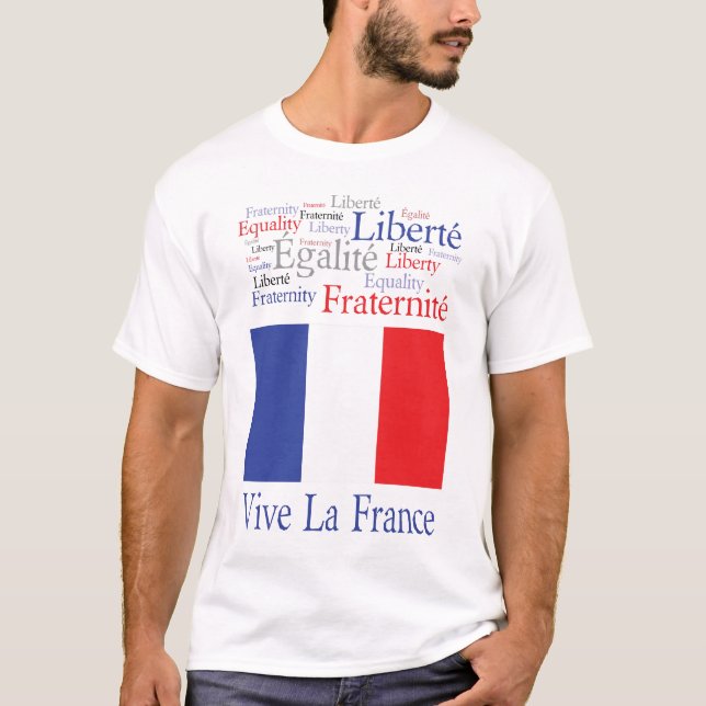 Dag för Bastille för flagga för Vive Lafrankriken Tröja (Framsida)