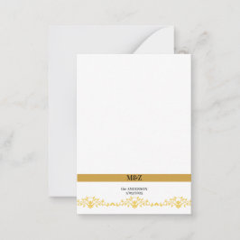 Dag för dekorationsboarder för par Monogram bröllo Anteckningskort