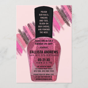 Dag för den polska spa-dagen i Girly Rosa Nagel Inbjudningar