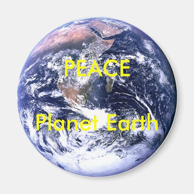 Dag för FREDplanetjord de MUSEUMZazzle gåvorna Magnet (Framsidan)