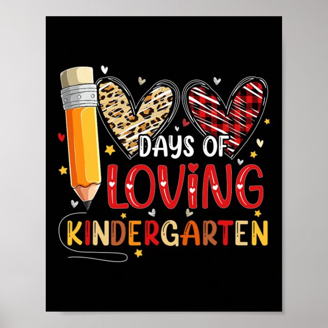 Dag för Loving Kindergarten Heart 100 dagar av Sch Poster (Framsidan)