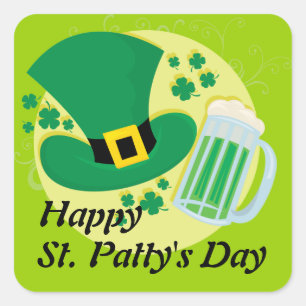Dag för lyckligSt. Patricks! Fyrkantigt Klistermärke