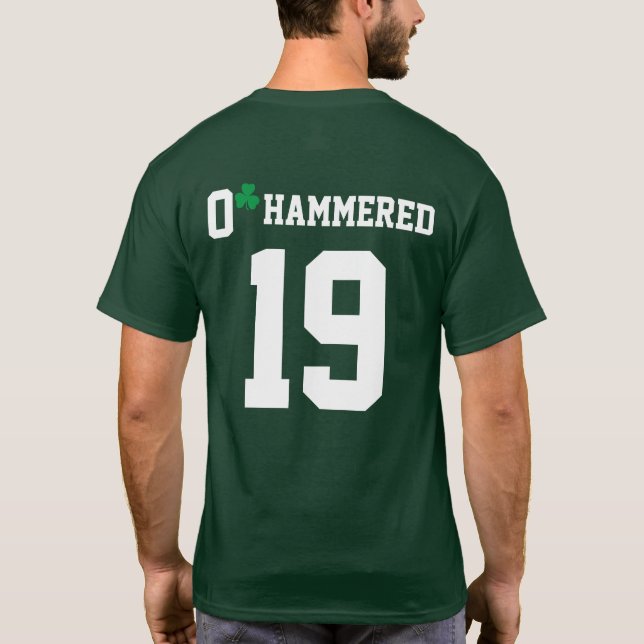 Dag för O'HAMMERED som St Patrick dricker T Shirt (Baksida)