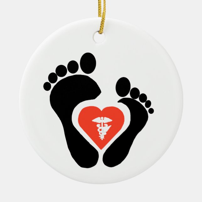 Dag för podiatry Foot & Heart Ornament (Framsidan)