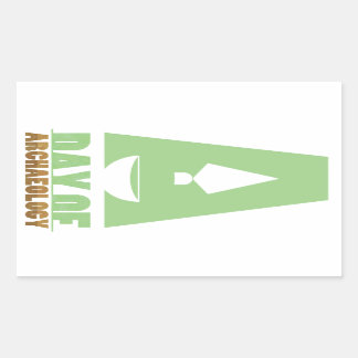 Dag för rektangulärt dekal av arkeologi klistermärke