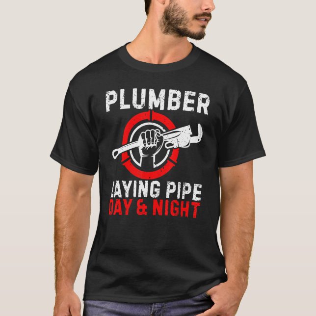 Dag för rörmokare och nattrörssystem Pipefitt T Shirt (Framsida)