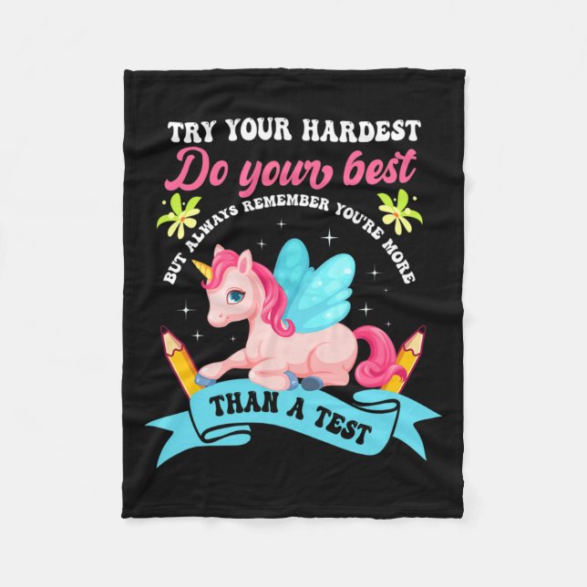 Dag för Shirt Unicorn-test Fleecefilt (Framsidan)