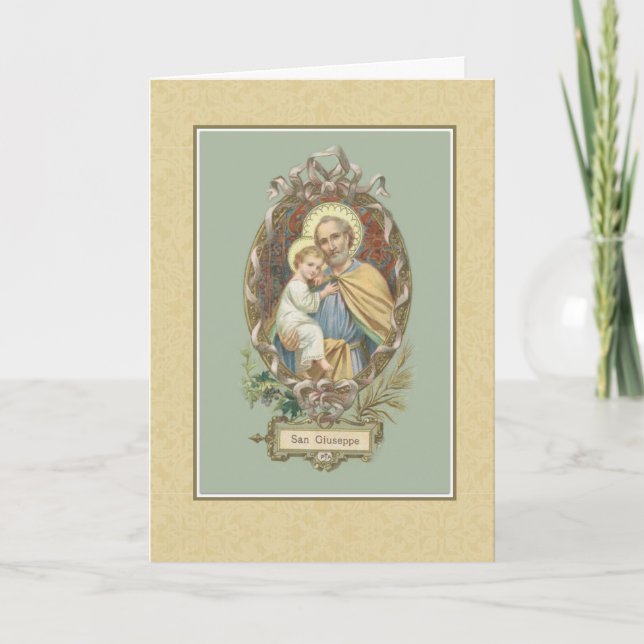 Dag för St Joseph barnJesus festmåltid Kort (Framsida)