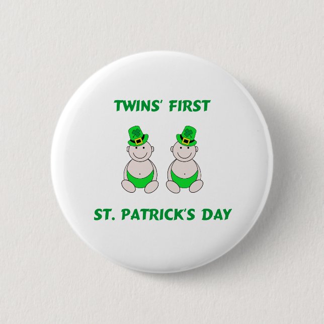 Dag för St. PatrickÃƒâ€¢s för twillingar första Knapp (Framsida)