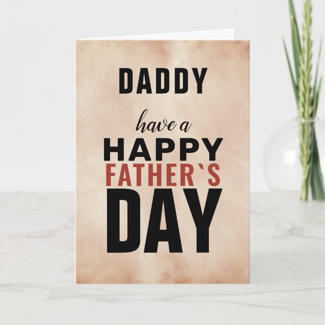 Dag för vattenfärgstypografi, pappa Lycklig Far's  Kort (Framsida)