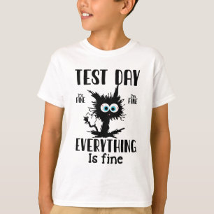 Dag Funny Stressat Cat Black Teacher Student Testi T Shirt