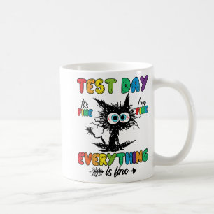 Dag Funny Stressat Cat Teacher Student Kids Testin Kaffemugg