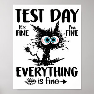 Dag Funny Stressat Cat Teacher Student Kids Testin Poster