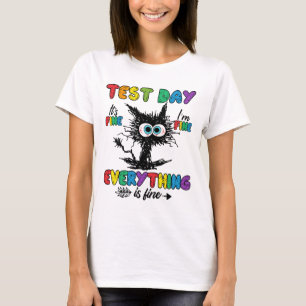 Dag Funny Stressat Cat Teacher Student Kids Testin T Shirt