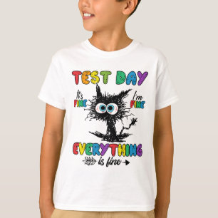 Dag Funny Stressat Cat Teacher Student Kids Testin T Shirt