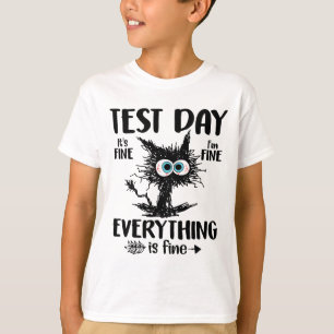 Dag Funny Stressat Cat Teacher Student Kids Testin T Shirt