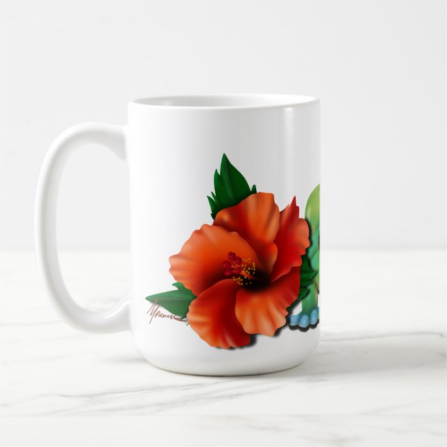 Dag Gecko med Hibiscus Kaffemugg (Vänster)