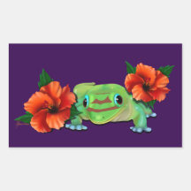 Dag Gecko med Hibiscus