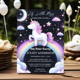 Dag Glow Space-Royalet Pony Unicorn Flicka Shower Inbjudningar