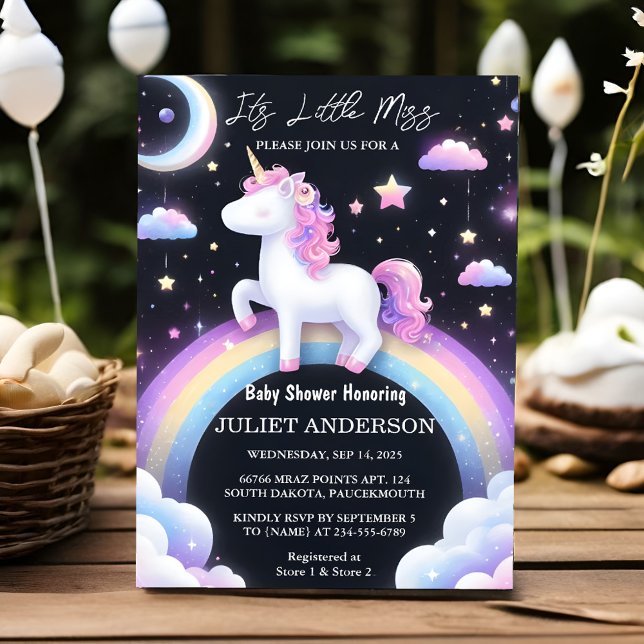 Dag Glow Space-Royalet Pony Unicorn Flicka Shower Inbjudningar (Skapare uppladdad)