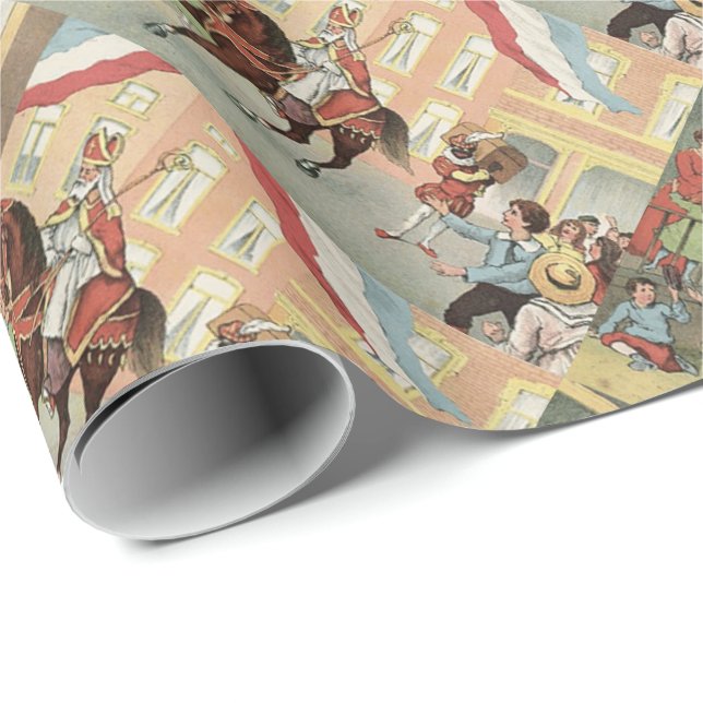Dag holländska Sinterklaas för St. Nicks på Presentpapper (Rullad Hörn)