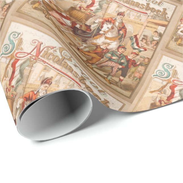 Dag holländska Sinterklaas för St. Nicks på Presentpapper (Rullad Hörn)