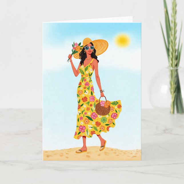 Dag i Sol Watercolor Stationery Kort (Framsida)