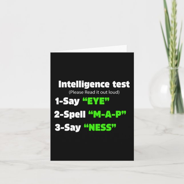 Dag Intelligens Test Säg Öga M A P Het Pappa Skämt Kort (Framsida)