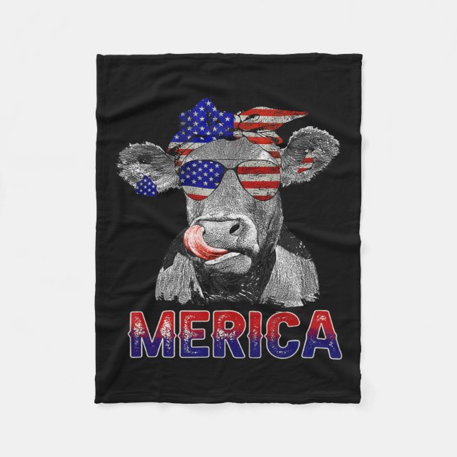 Dag Kon Merica 4:e juli Kor Älskare Fleecefilt (Framsidan)