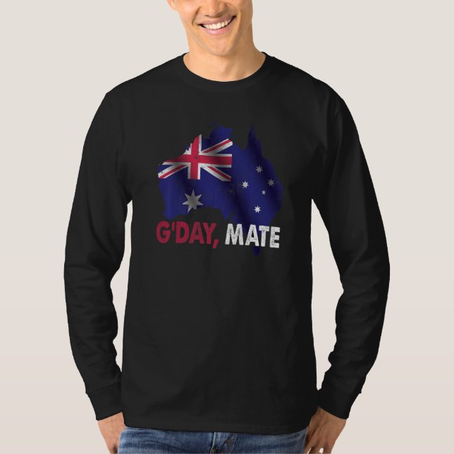 Dag Mate Bra Australien Land Karta Flagga Australi T Shirt (Framsida)