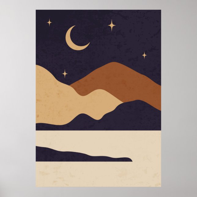Dag och natt, bergslandskap poster (Framsidan)