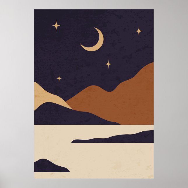 Dag och natt, bergslandskap poster (Framsidan)