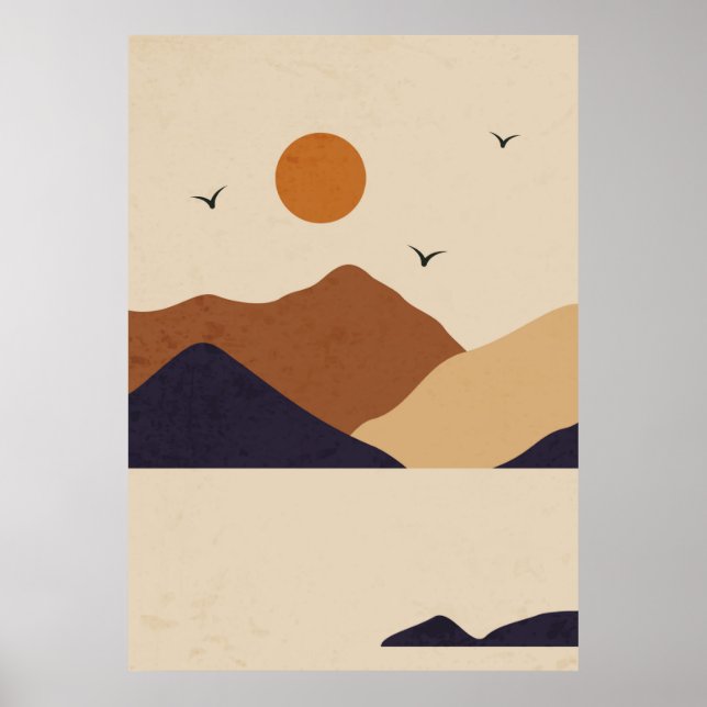 Dag och natt, bergslandskap poster (Framsidan)