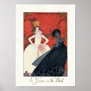 Dag och natt i Paris Art Deco Poster