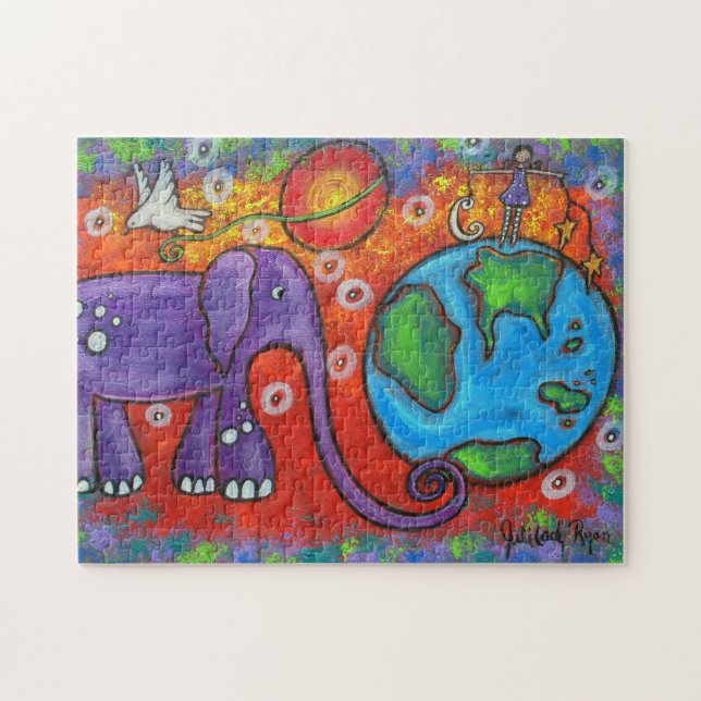 Dag och natt på Planet Earth Puzzle Pussel (Horisontell)