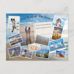 Dag på Beach Photo Collage-mallen Vykort