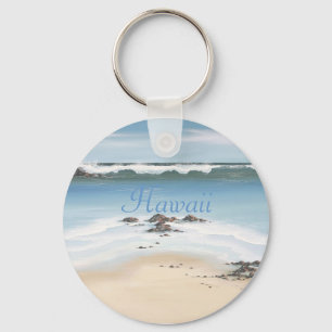 dag på strand-Hawaii Nyckelring
