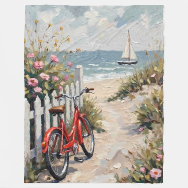 Dag på stranden fleecefilt (Framsidan)