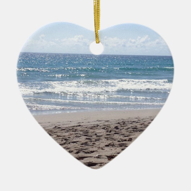 Dag på stranden julgransprydnad keramik (Framsidan)