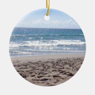 Dag på stranden julgransprydnad keramik