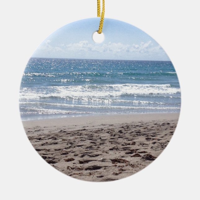 Dag på stranden julgransprydnad keramik (Framsidan)