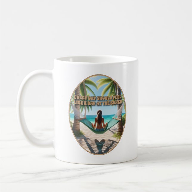 Dag på stranden kaffemugg (Vänster)