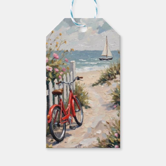Dag på stranden presentetikett (Framsidan)