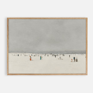 Dag på stranden. Vintage Poster