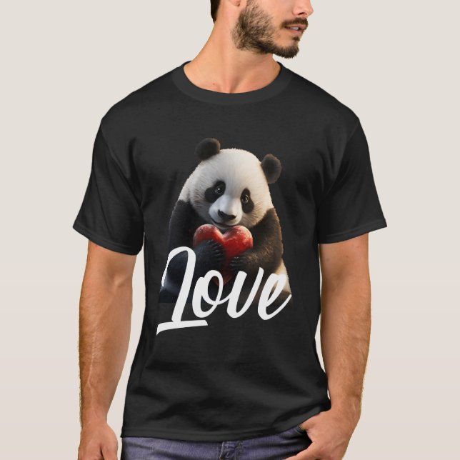 Dag Panda Panda Kärlek He T Shirt (Framsida)