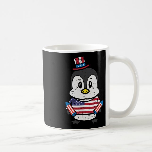 Dag Penguin 4 juli Amerika Småbarn Boys Kids Kaffemugg (Höger)