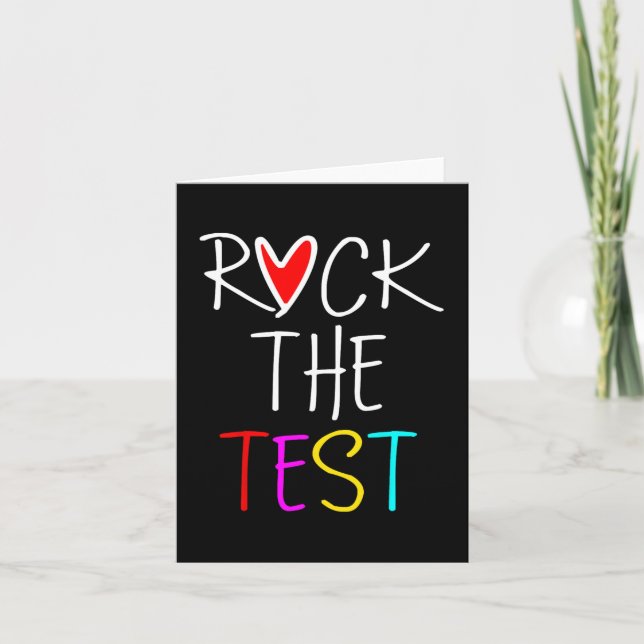 Dag Rock The Test Lärare Testdag Rolig Lärare Kort (Framsida)