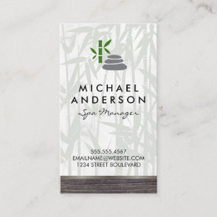 Dag Spa Bamboo Wood Trim med logotyp Visitkort