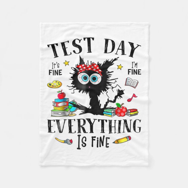 Dag Stressat lärare &amp; Studenter Provning funny Fleecefilt (Framsidan)